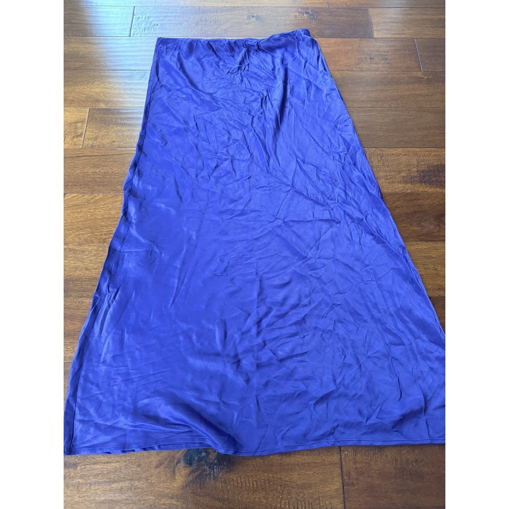 Anthropologie Skirt Womens XL Blue Viscose Maxi Elastic Waist